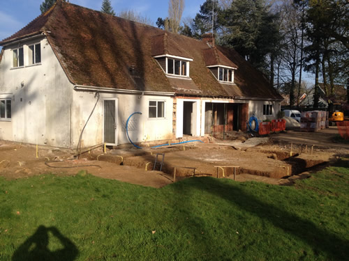 front elevation foundations excavation