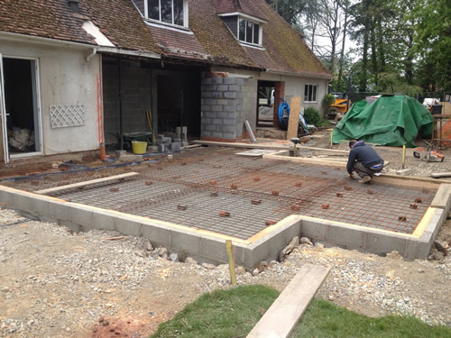 front elevation ready for floor slab