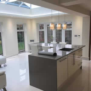 extension, kitchen with island