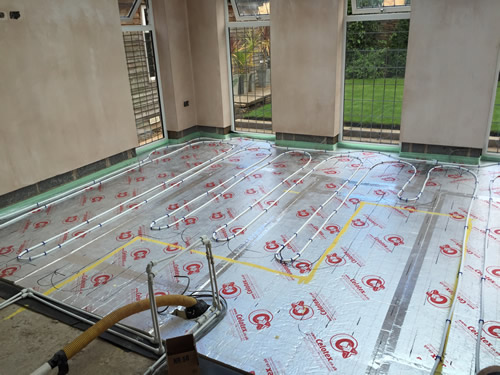 Insulation preparation for underfloor heating 